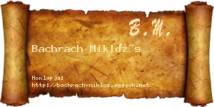 Bachrach Miklós névjegykártya